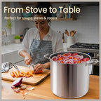 Stainless Steel Stockpot with Tempered Glass Lid 24 Quart, Durable 18/0 - Image 5