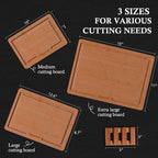 Empune Bamboo Cutting Board Set, Wood Cutting Boards - Image 6
