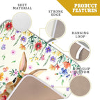 Giwawa Easter Rabbit Dish Drying Mat Spring Flower Dish Drainer Rack Mats 16x18 - Image 4