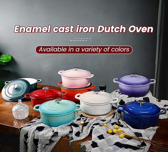 EDGING CASTING Dutch Ovens Enameled Cast Iron Covered 5.5 Quart Dutch Oven - Image 8