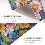 Giwawa Boho Flower Dish Drying Mat, Colorful Floral Leaf Dish Drainer Mats - Image 3