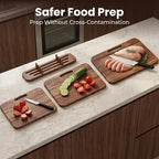SMIRLY Wooden Cutting Boards for Kitchen, Double-Sided Cutting Board - Image 5