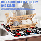 Dog Paw Bone Dish Drying Mat for Kitchen Counter Drying Pad Absorbent - Image 5