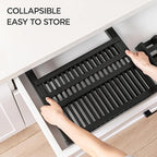HBlife Dish Rack, Bamboo Folding 2-Tier Collapsible Drainer Dish Drying Rack - Image 4
