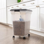 IRIS USA Dog Food Storage Container 58 lbs, Attachable Wheels, & Included Scoop - Image 3