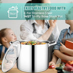 E-far 14 Quart Stainless Steel Stock Pot, Heavy Duty Induction Stockpot - Image 7