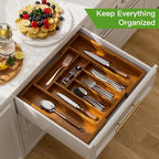 Pipishell Bamboo Expandable Drawer Organizer - Image 2