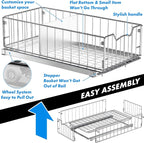 Simple Houseware Pull-Out Cabinet Sliding Basket Organizer, 17.2" D x 9.7" W x - Image 4