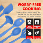 Chef Craft 7 Piece Blue Premium Silicone Kitchen Tool Set - Image 3
