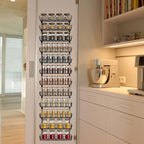 SWOMMOLY Adjustable Wall Mount Spice Rack Organizer, 12-Tier Dual-use Hanging - Image 2