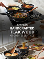 12-Piece Teak Wooden Kitchen Utensil Set – Nonstick Safe Cooking Spoons & - Image 5