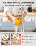 Kitchen Sink Splash Guard 18" 23" 30" Self-Draining Silicone Water Guard - Image 2