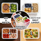 KIGI Lunch Container Set with Small Containers, 3 Compartment Food Storage - Image 2