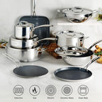 Tramontina Utsava Tri-Ply Clad Stainless Steel 3.75-Quart Wok - Image 5