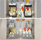 2 Pack 15.5IN-Depth Under Sink Organizer - Image 6