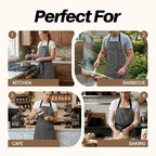 2Pack Adjustable Kitchen Apron for Women Men - Image 7
