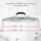 12 Inch Tempered Glass Pot Lid Compatible - Image 2