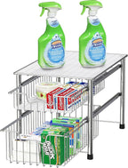 Simple Houseware Stackable 2 Tier Sliding Basket Organizer Drawer - Image 5