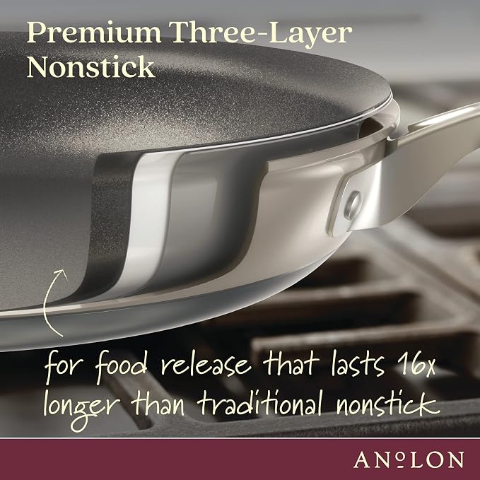 Anolon Achieve Hard Anodized Nonstick Cookware Pots and Pans Set, 9 Piece - Image 4