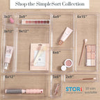 STORi SimpleSort 2-Piece Stackable Clear Drawer Organizer Set | 12" x 9" x 2" - Image 8