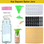 24 Glass Spice Jars with Label-4oz Spice Containers with Lids and Shaker Lids - Image 4