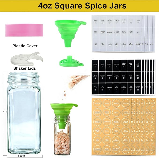 48 Glass storage jars，Glass Spice Jars - Image 4