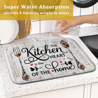 Giwawa 16"x18" Dish Drying Mat The Kitchen is The Heart of The Home- Knife Fork - Image 7