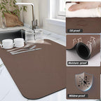 HotLive Dish Drying Mat for Kitchen Counter, Heat Resistant Drainer Mats - Image 3