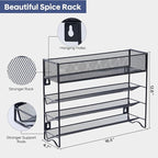 Spice Rack Organizer with 27 Spice Jars with Black Lids, Spice Labels, - Image 3
