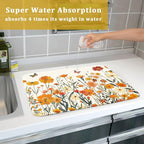 Fall Orange Wildflower Dish Drying Mat - Image 7