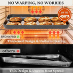 BRONYPRO Stainless Steel Baking Sheet Pan Set of 3, Cookie Sheets 9/12/16 In - Image 5