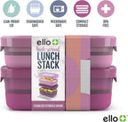 Ello 2-Pack Lunch Stack Plastic Food Storage Container Bento Box - Image 2