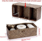 Hipiwe Storage Basket with Lid Toilet Tank Basket Holder Handwoven Wicker - Image 2