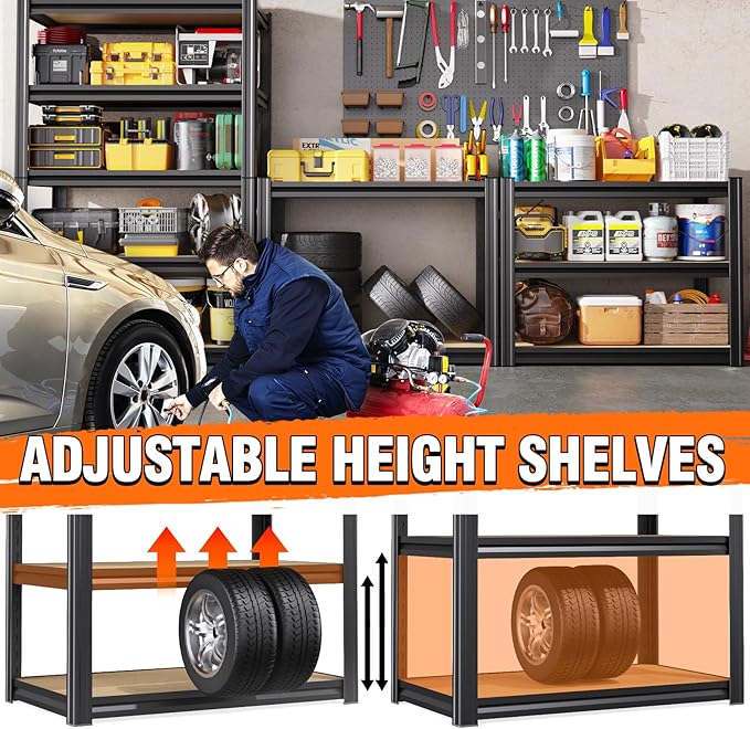 3-Pack 5-Tier Heavy Duty Garage Shelving Units - Image 5
