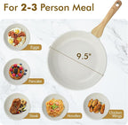 SENSARTE Nonstick Ceramic Frying Pan Skillet, 9.5 Inch Omelet Pan, Healthy Non - Image 6