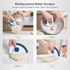 5-in-1 Dough Scraper & Flexible Bowl Scraper by Nextrend, Bread Scraper - Image 2