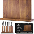 ENOKING Extra Large Magnetic Knife Block, 15.2-In Acacia Wood Knife Holder by ENOKING