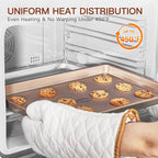 HONGBAKE 3 Pack Gold Nonstick Baking Sheet Pan Set - Image 8