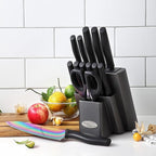 Marco Almond Knife Set with Block, 14 Piece Rainbow Titanium Knife Block Set - Image 7