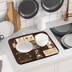 Brown Coffee Dish Drying Mat 16x18 Inch Coffee Cup Espresso Machine Pad - Image 6