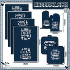 Leinuosen 8 Pcs Kitchen Towels and Oven Mitts Sets Pot Holders Dishcloths Set - Image 3