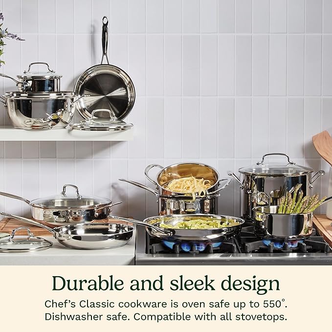Cuisinart 12 Inch Skillet with Glass Cover, Chef's Classic Collection - Image 4