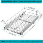Pull Out Cabinet Organizer 11" W X 22" D, Slide Out Drawers - Image 2