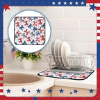 Breling Patriotic Dish Drying Mat 4th of July Kitchen Drying Mat 16 x 18 Inch - Image 6
