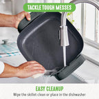 GreenLife 12" 5QT Square Electric Skillet, Glass Vented Lid, Ceramic PFAS-Free - Image 7