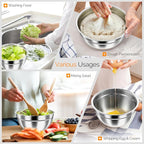 HaWare Mixing Bowls, 24-Piece Stainless Steel Salad Serving Bowl - Image 6