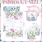 Leinuosen 6 Wild Flower Kitchen Towels Kitchen Decor and Accessories Set Floral - Image 3