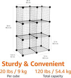 Amazon Basics 6-Cube Wire Grid Stackable Storage Organizer, Metal Shelving Unit - Image 2