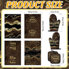 Leinuosen 8 Pcs Kitchen Towels and Dishcloths Sets Oven Mitts and Pot Holders - Image 3