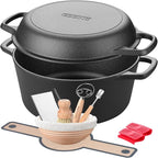 EDGING CASTING Pre-Seasoned Cast Iron Dutch Oven Pot by EDGINGCOOKWARE